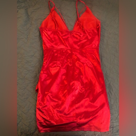 sexy red satin dress in medium by double zero - Picture 2 of 2